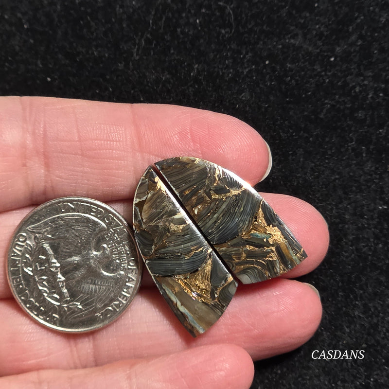 Dream Weaver Composite Cabochon Pair (Contains Mother of Pearl and Abalone Shell)