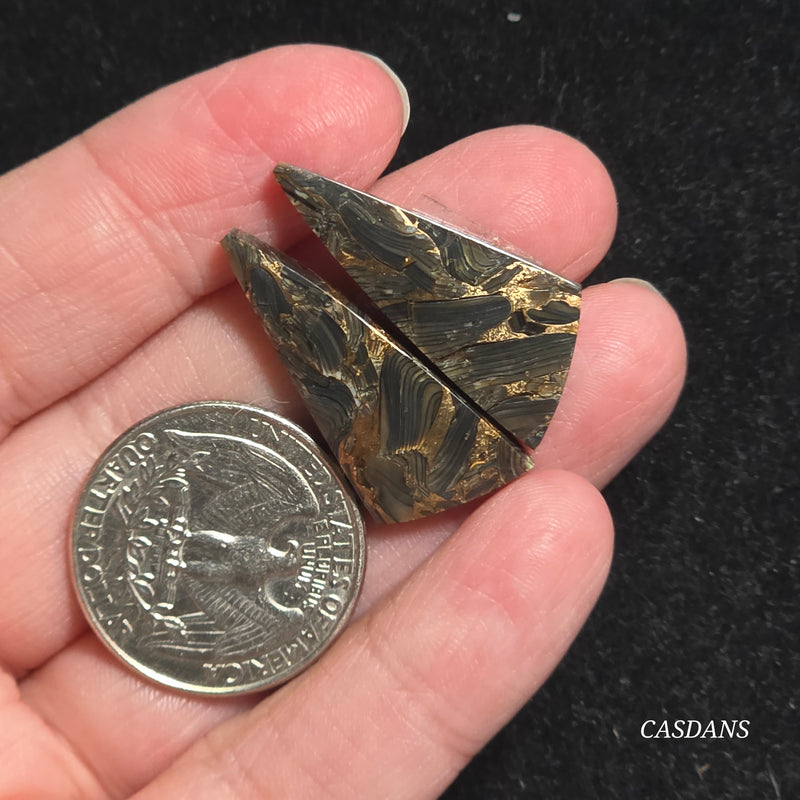 Dream Weaver Composite Cabochon Pair (Contains Mother of Pearl and Abalone Shell)