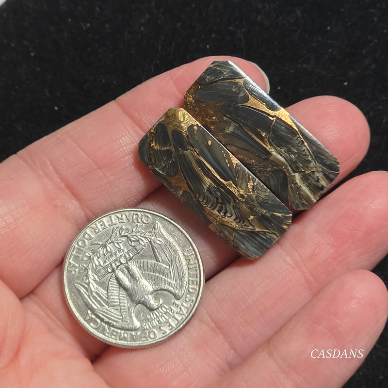Dream Weaver Composite Cabochon Pair (Contains Mother of Pearl and Abalone Shell)