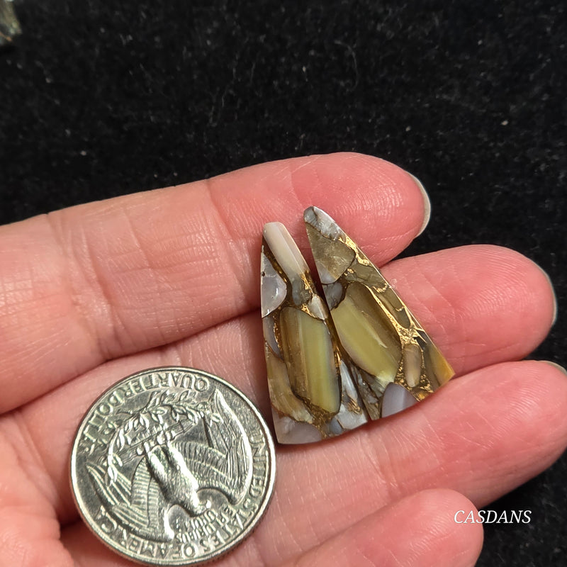 Dream Weaver Composite Cabochon Pair (Contains Mother of Pearl and Abalone Shell)