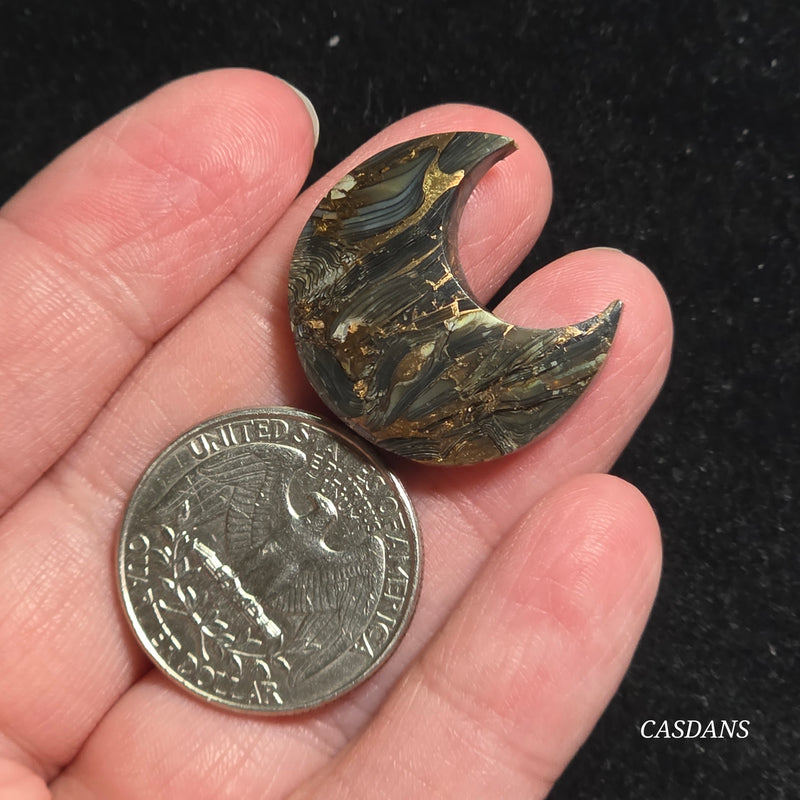 Dream Weaver Composite Moon Cabochon (Contains Mother of Pearl and Abalone Shell)