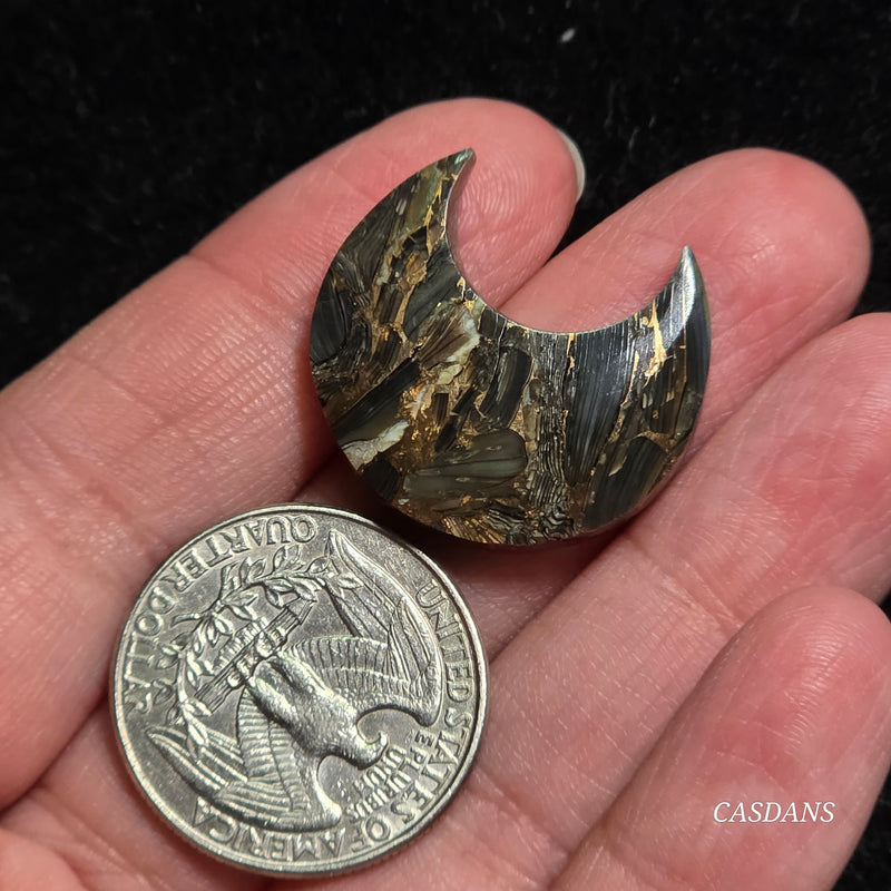 Dream Weaver Composite Moon Cabochon (Contains Mother of Pearl and Abalone Shell)