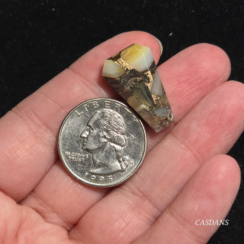Dream Weaver Composite Coffin Cabochon (Contains Mother of Pearl and Abalone Shell)
