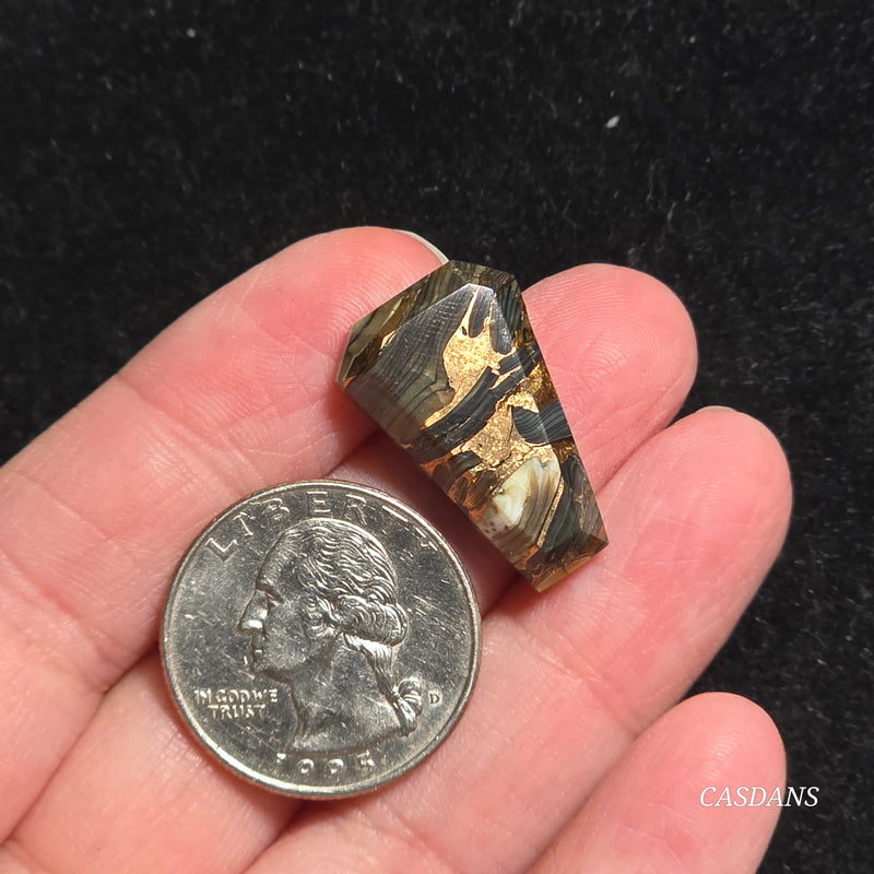 Dream Weaver Composite Coffin Cabochon (Contains Mother of Pearl and Abalone Shell)