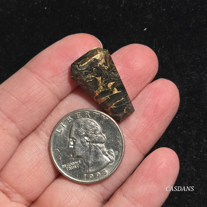 Dream Weaver Composite Coffin Cabochon (Contains Mother of Pearl and Abalone Shell)