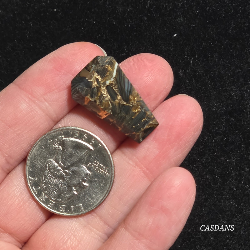 Dream Weaver Composite Coffin Cabochon (Contains Mother of Pearl and Abalone Shell)