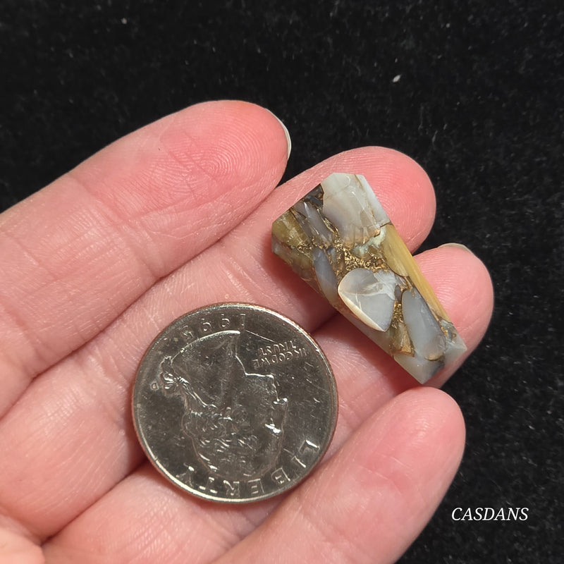 Dream Weaver Composite Coffin Cabochon (Contains Mother of Pearl and Abalone Shell)