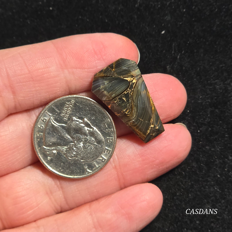 Dream Weaver Composite Coffin Cabochon (Contains Mother of Pearl and Abalone Shell)