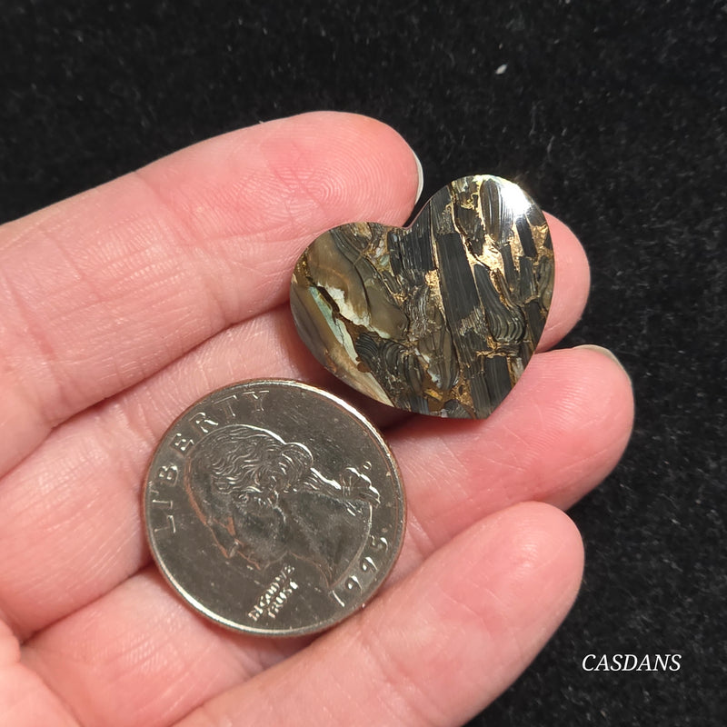 Dream Weaver Composite Heart Cabochon (Contains Mother of Pearl and Abalone Shell)