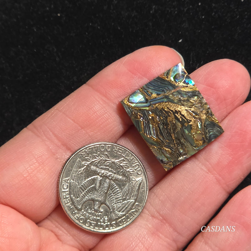 Dream Weaver Composite Cabochon (Contains Mother of Pearl and Abalone Shell)