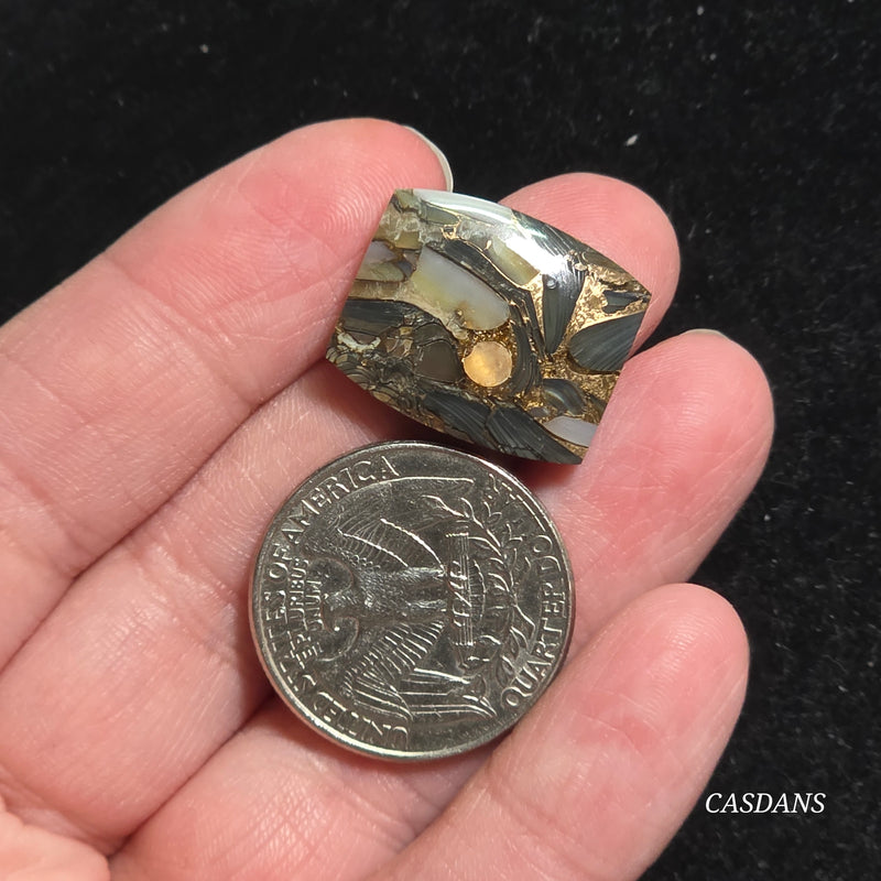 Dream Weaver Composite Cabochon (Contains Mother of Pearl and Abalone Shell)