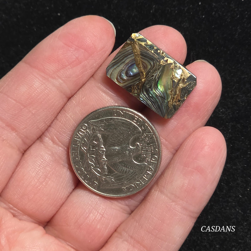 Dream Weaver Composite Cabochon (Contains Mother of Pearl and Abalone Shell)