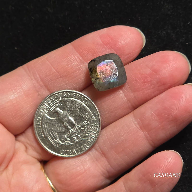Labradorite 12mm Cushion Facet