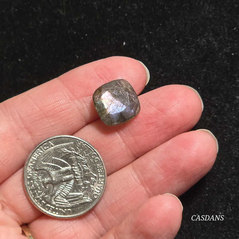 Labradorite 12mm Cushion Facet