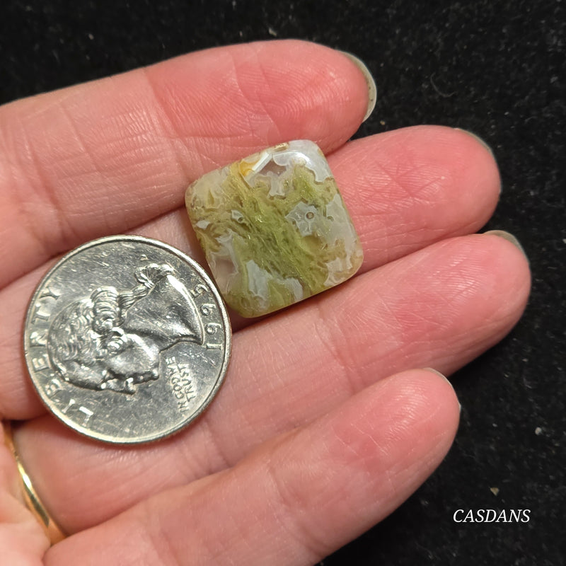 Yellow Moss Agate Cabochon *IMPERFECT*