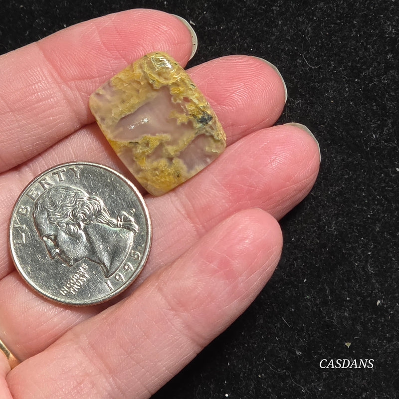 Yellow Moss Agate Cabochon *IMPERFECT*