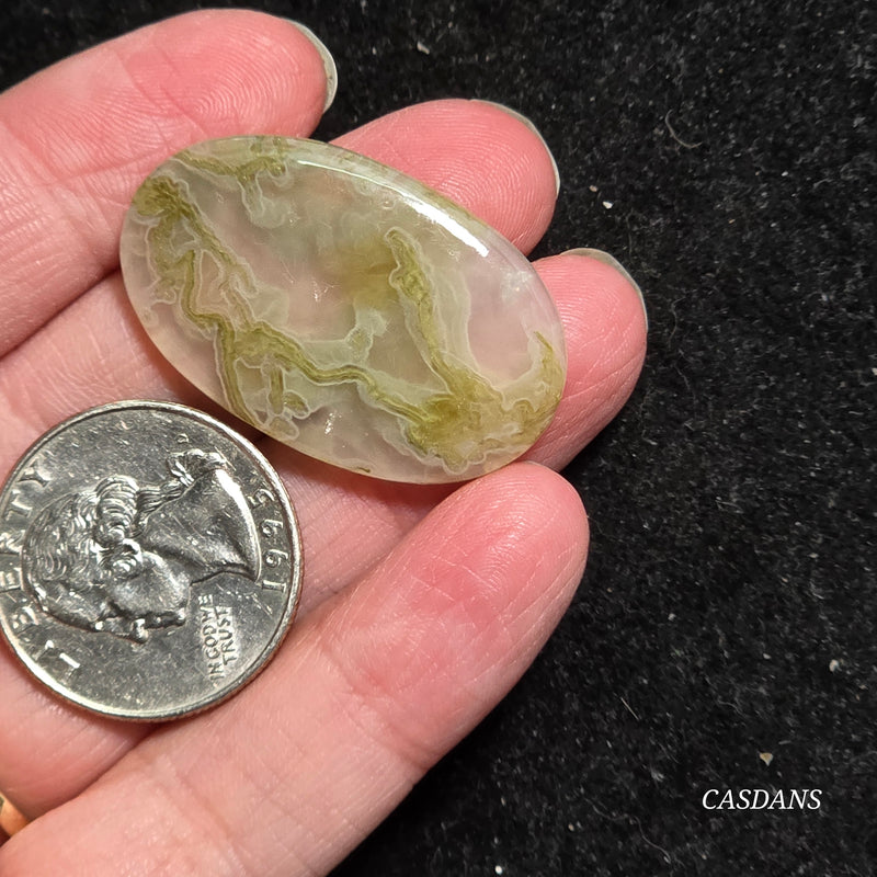 Yellow Moss Agate Cabochon *IMPERFECT*