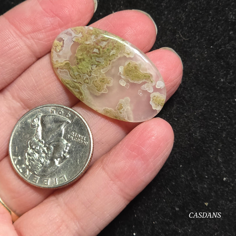 Yellow Moss Agate Cabochon *IMPERFECT*