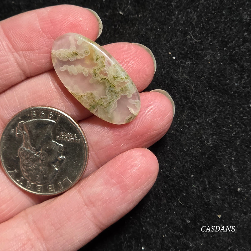 Yellow Moss Agate Cabochon *IMPERFECT*