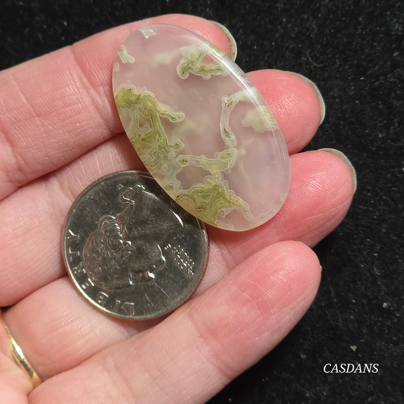 Yellow Moss Agate Cabochon *IMPERFECT*