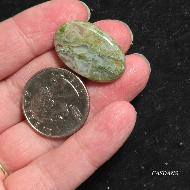 Yellow Moss Agate Cabochon *IMPERFECT*