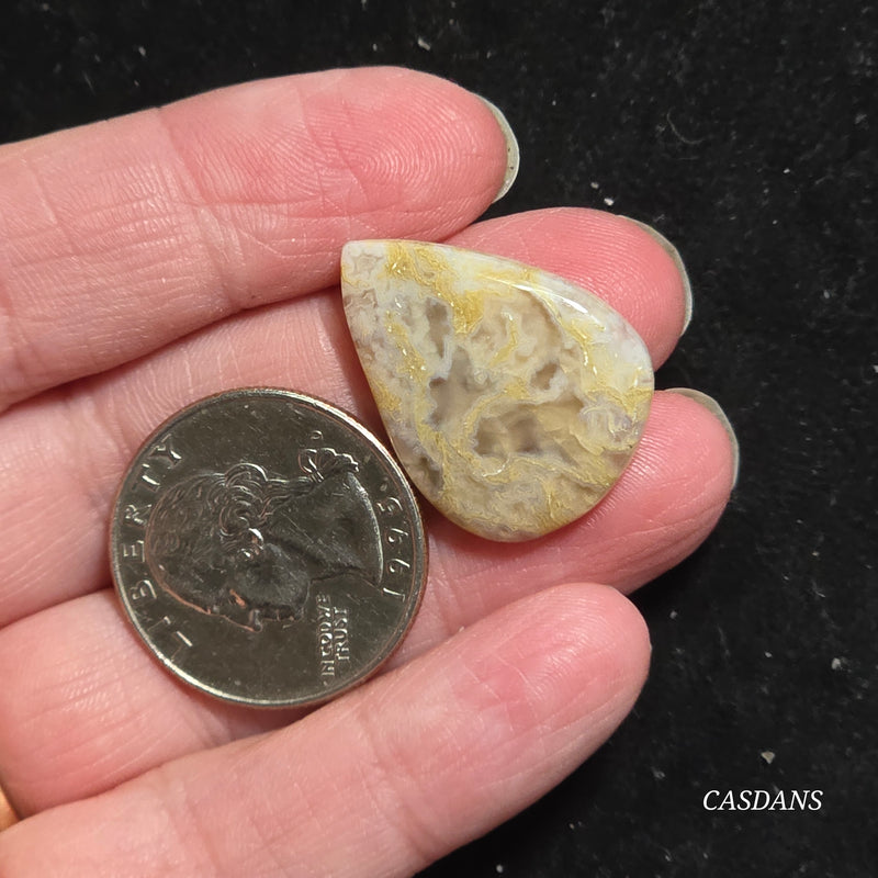 Yellow Moss Agate Cabochon *IMPERFECT*