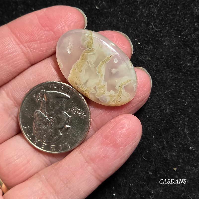 Yellow Moss Agate Cabochon *IMPERFECT*