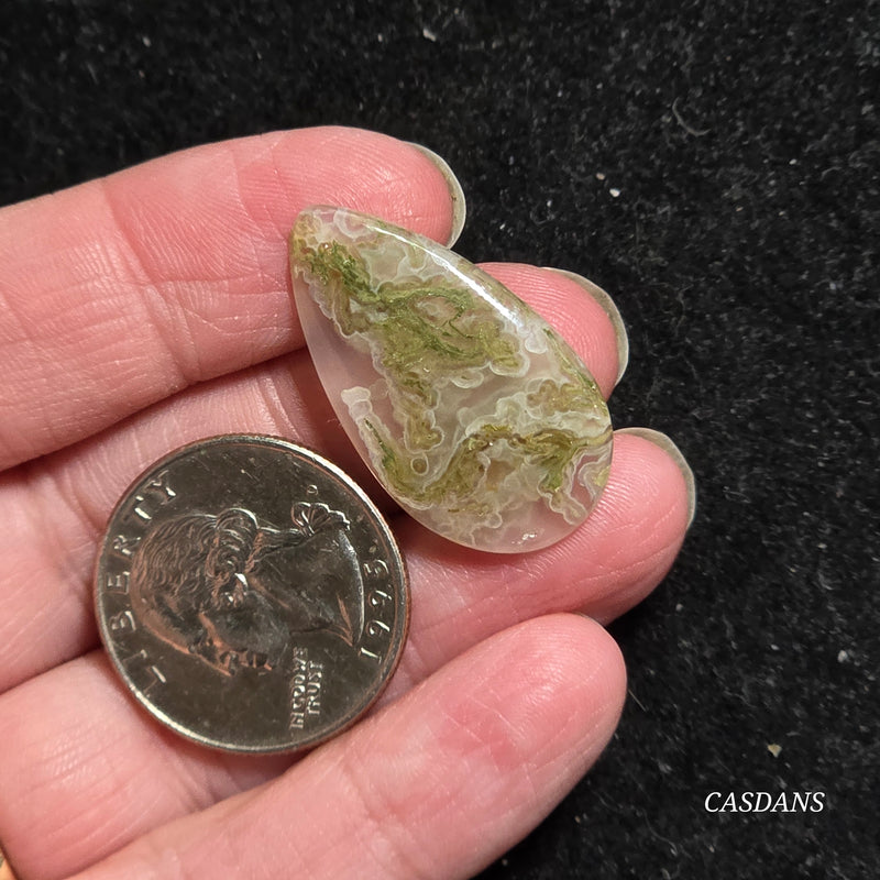 Yellow Moss Agate Cabochon *IMPERFECT*