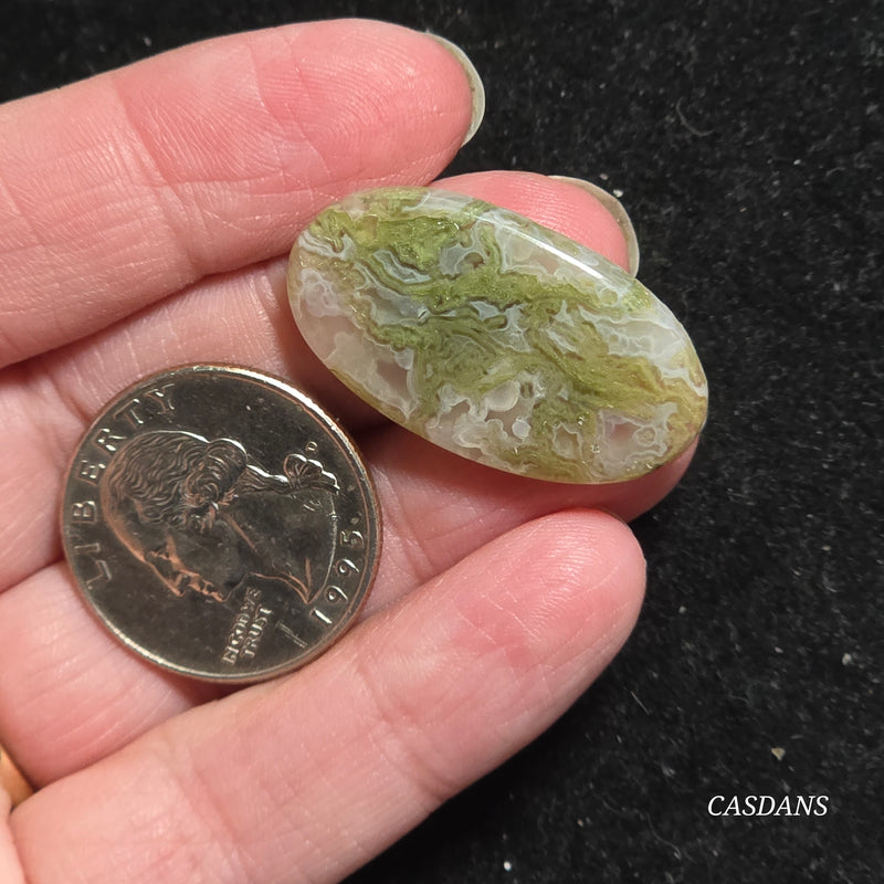 Yellow Moss Agate Cabochon *IMPERFECT*