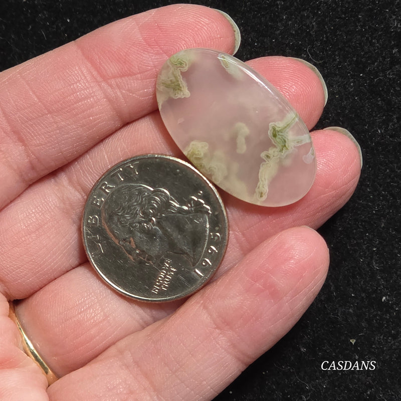 Yellow Moss Agate Cabochon *IMPERFECT*