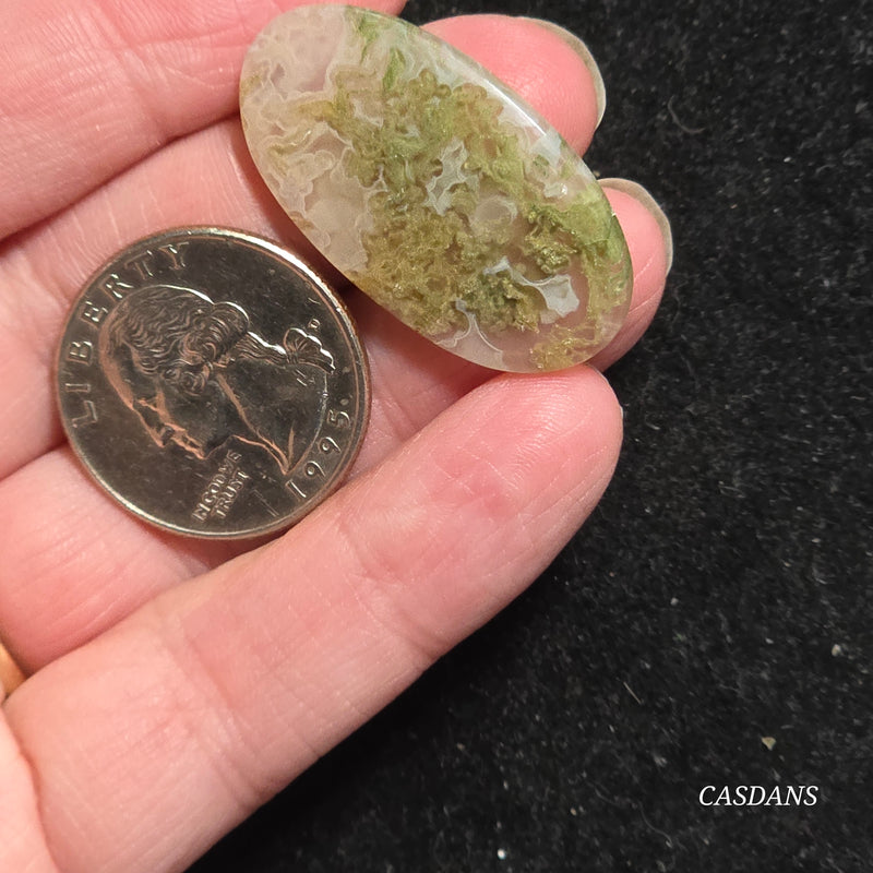 Yellow Moss Agate Cabochon *IMPERFECT*