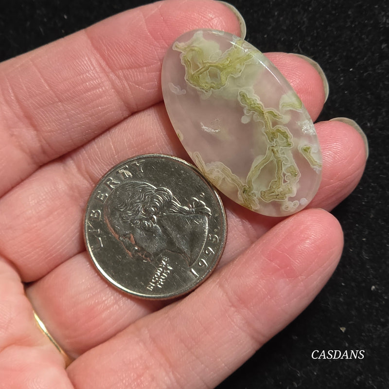 Yellow Moss Agate Cabochon *IMPERFECT*