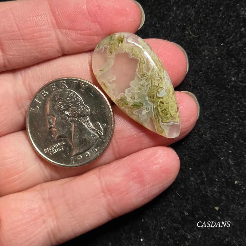 Yellow Moss Agate Cabochon *IMPERFECT*