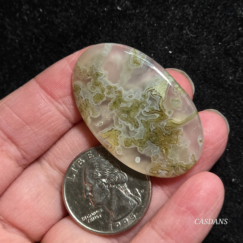 Yellow Moss Agate Cabochon *IMPERFECT*