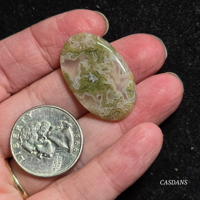 Yellow Moss Agate Cabochon *IMPERFECT*