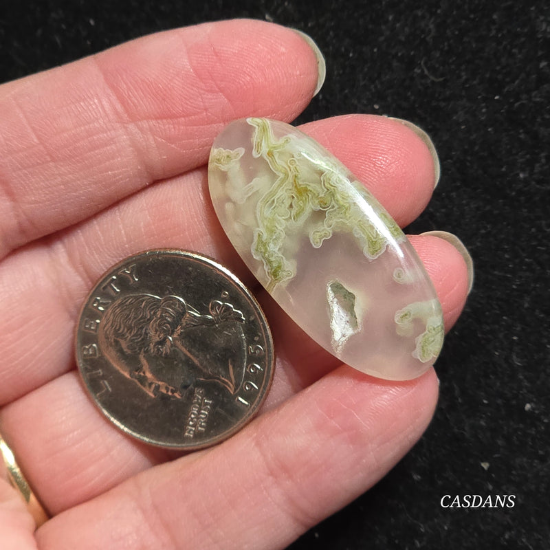Yellow Moss Agate Cabochon *IMPERFECT*