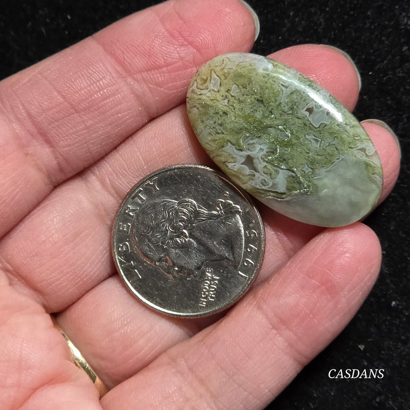 Yellow Moss Agate Cabochon *IMPERFECT*
