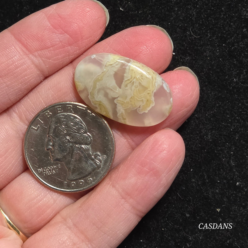Yellow Moss Agate Cabochon *IMPERFECT*