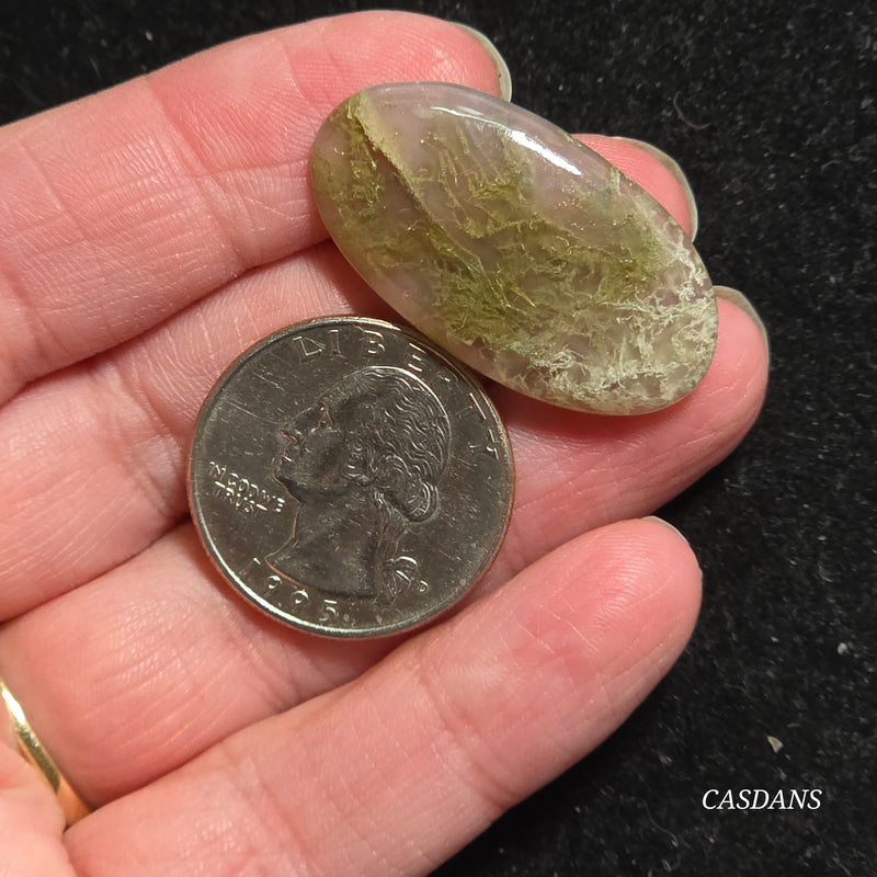 Yellow Moss Agate Cabochon *IMPERFECT*