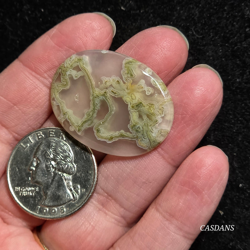 Yellow Moss Agate Cabochon *IMPERFECT*