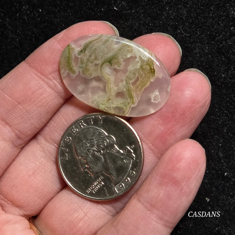 Yellow Moss Agate Cabochon *IMPERFECT*