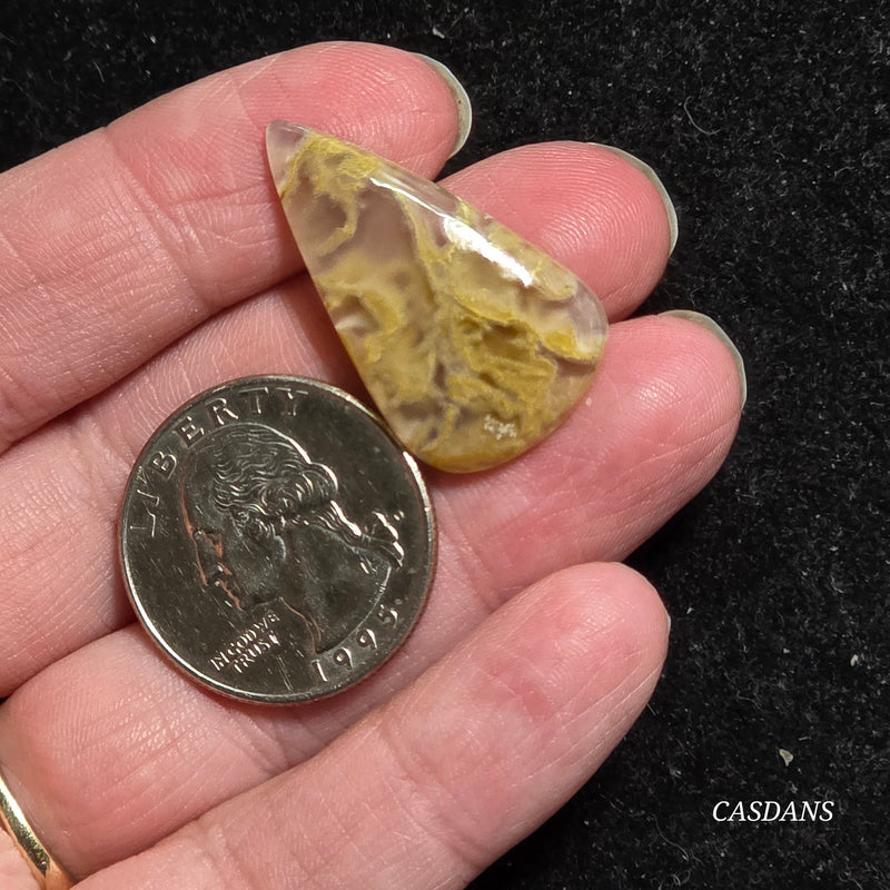Yellow Moss Agate Cabochon *IMPERFECT*