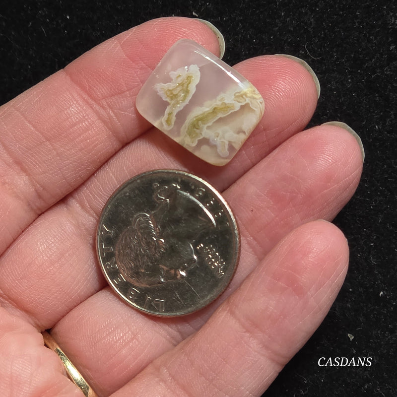 Yellow Moss Agate Cabochon *IMPERFECT*