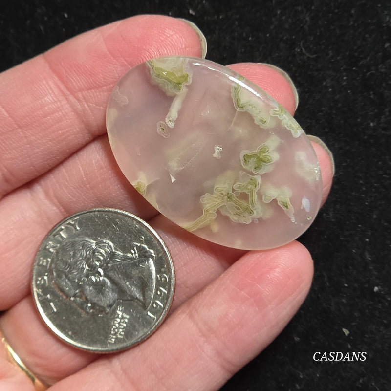 Yellow Moss Agate Cabochon *IMPERFECT*