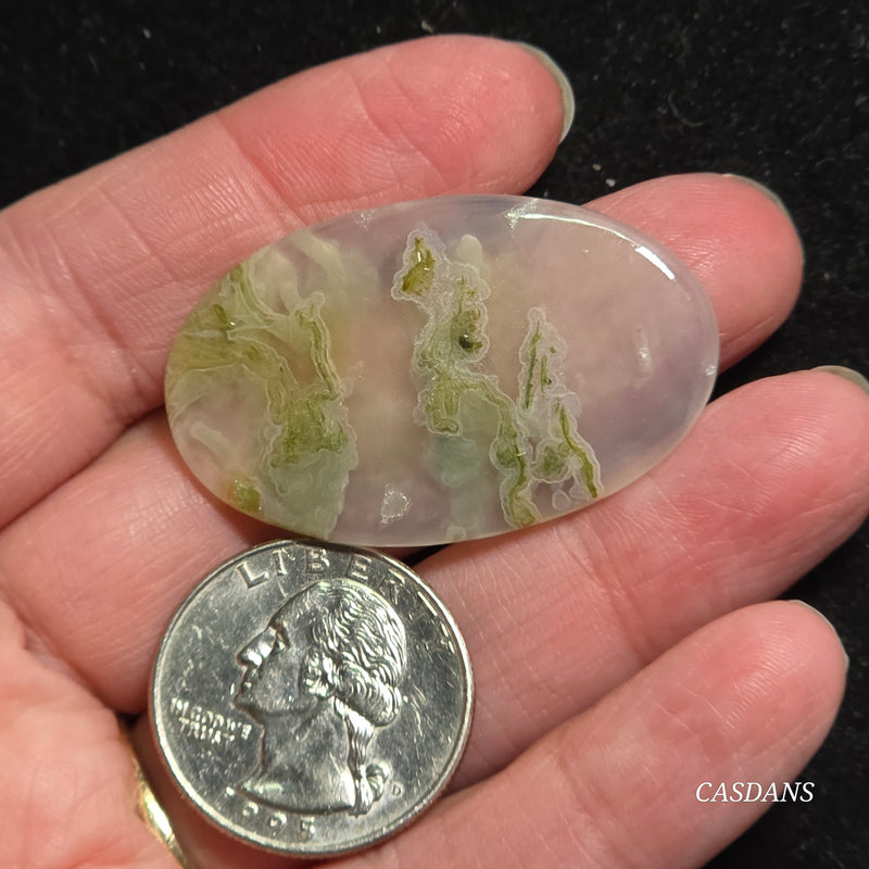 Yellow Moss Agate Cabochon *IMPERFECT*