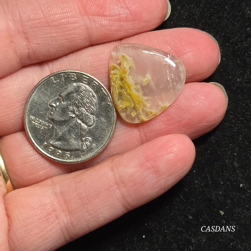 Yellow Moss Agate Cabochon *IMPERFECT*
