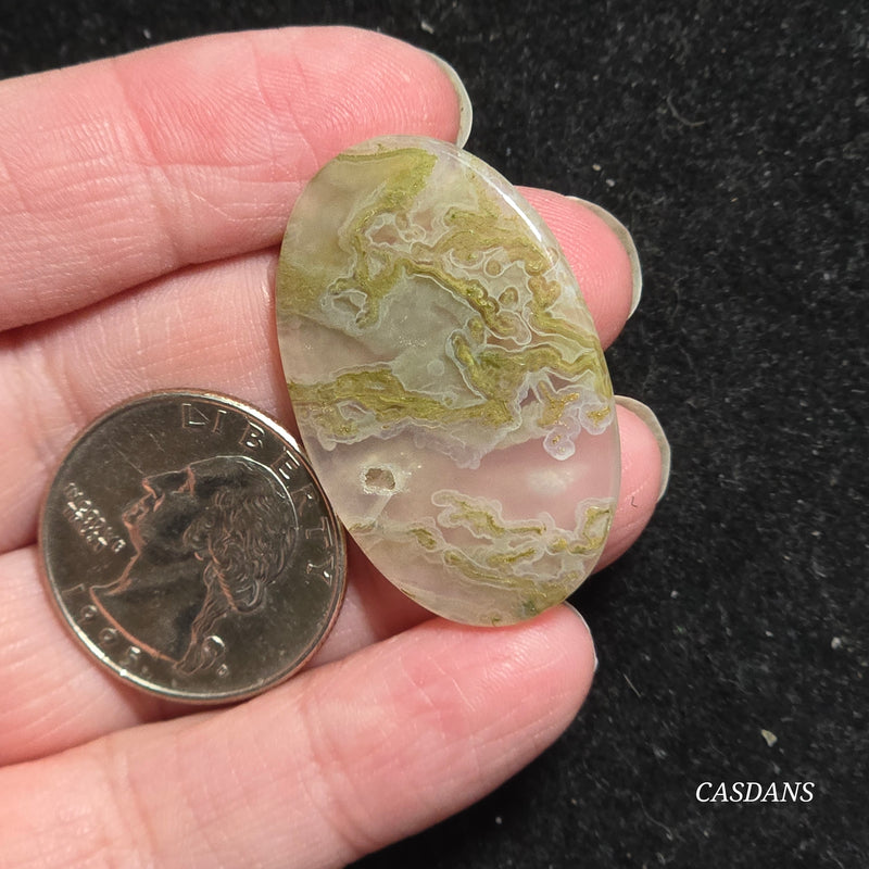 Yellow Moss Agate Cabochon *IMPERFECT*