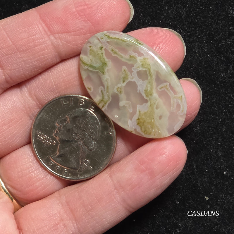 Yellow Moss Agate Cabochon *IMPERFECT*