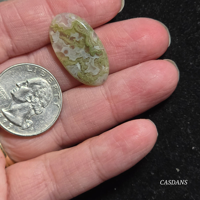 Yellow Moss Agate Cabochon *IMPERFECT*