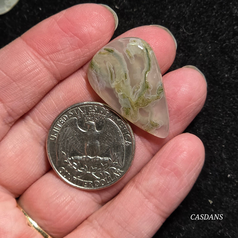 Yellow Moss Agate Cabochon *IMPERFECT*